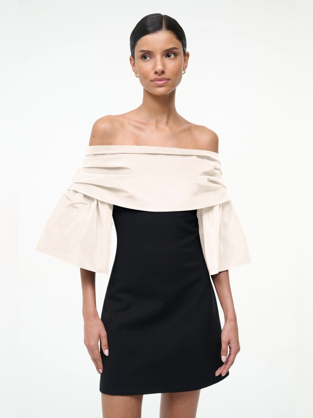 Staud Harper Dress in Black Ivory S